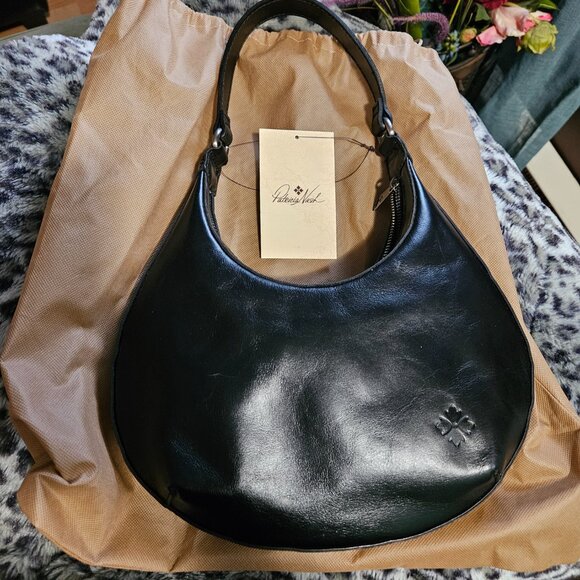 Patricia Nash | Black Leather Coco Crescent Hobo Bag - NWT - Picture 6 of 16